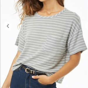 FOREVER 21 - Striped Brushed Knit Top - Navy Blue